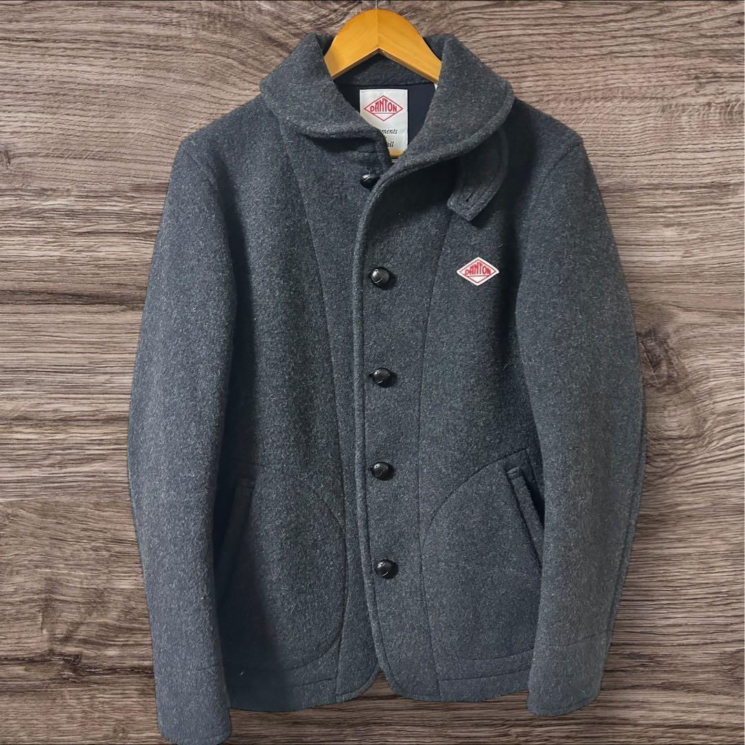 【美品】DANTON ダントン ウールモッサ シングルジャケット チャコール42