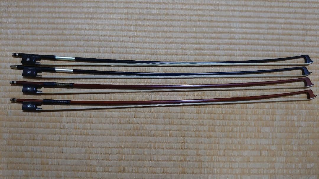 バイオリン弓 4本セット 黒×2本 茶×2本