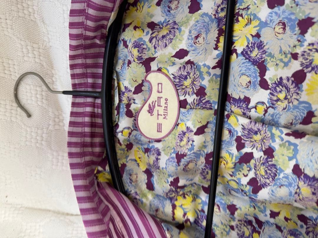 ETRO テーラードジャケット 紫と白のストライプ