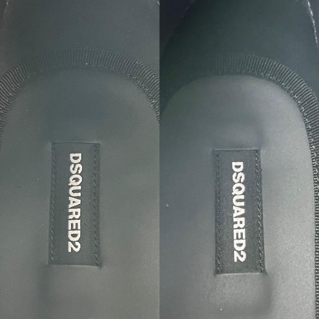 新品/EU44 DSQUARED2 ワークブーツ 型押し レザー イタリア製 黒