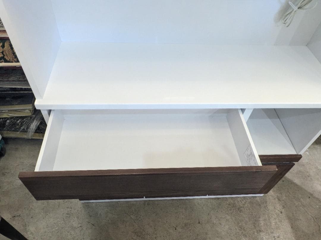 【大容量】 近藤産業 食器棚 ホワイト 幅120㎝ キッチンボード レンジボード