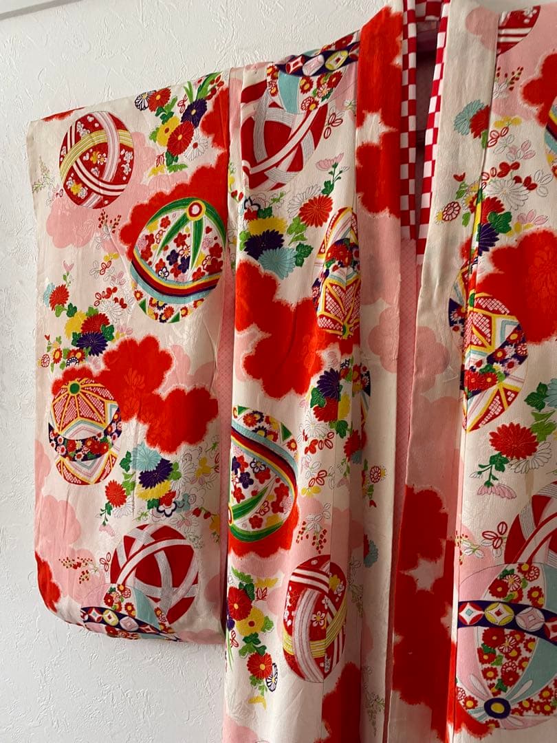 七五三　小さめ7歳　6歳　アンティークお着物セット