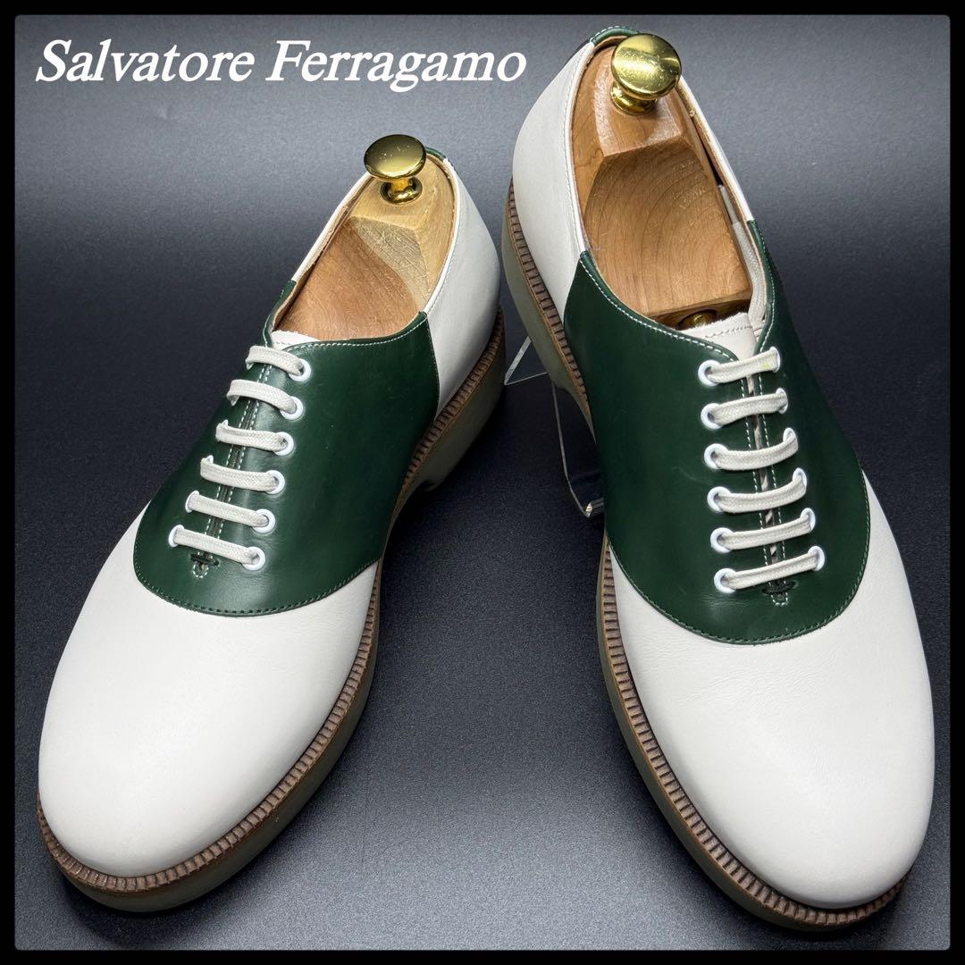 【未使用に近い】 Salvatore Ferragamo サドルシューズ 革靴
