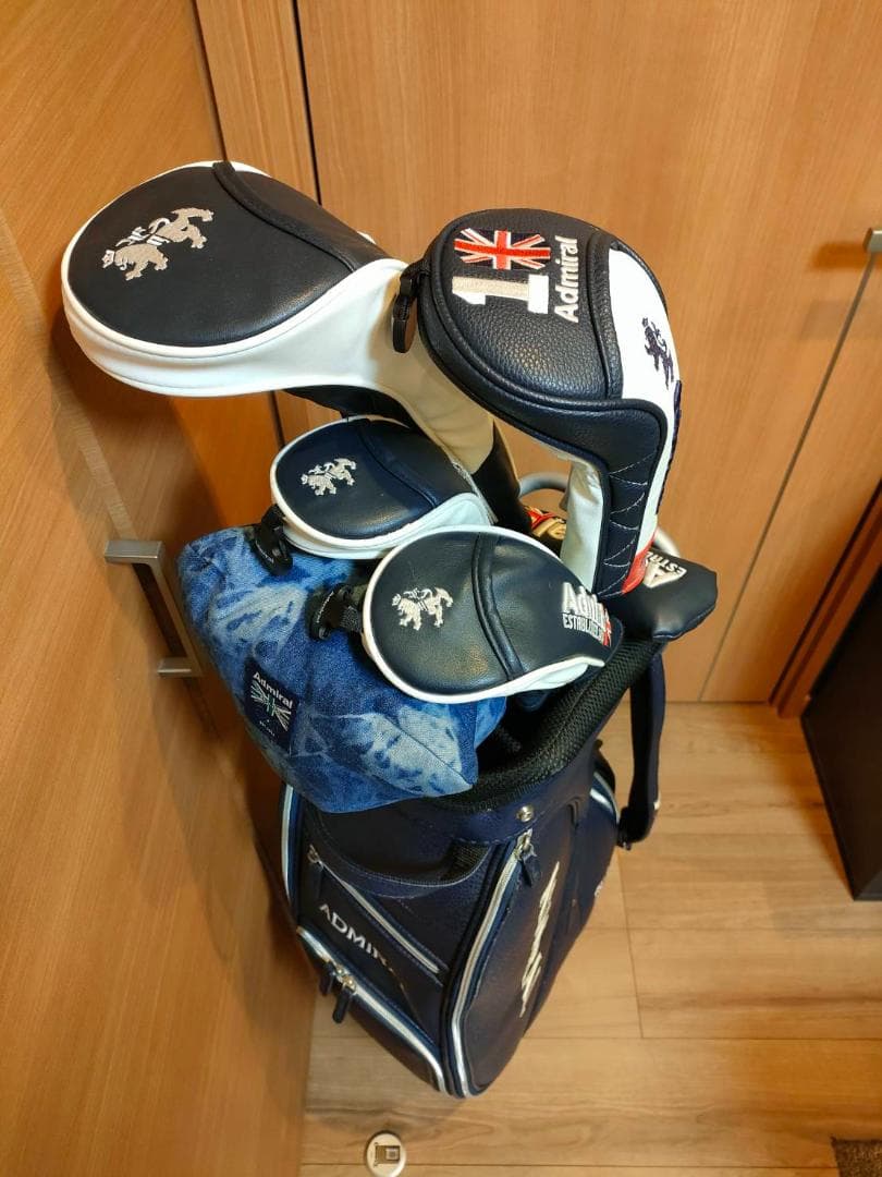 【Admiralセット美品】キャディバッグ・ヘッドカバー・ポーチ・マーカー