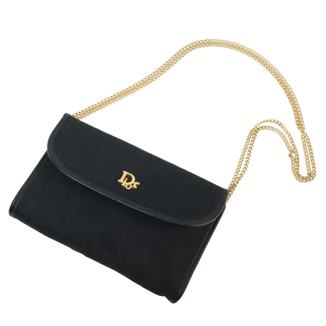 美品 Dior ディオール ショルダーバッグ トロッター ブラック チェーンスト