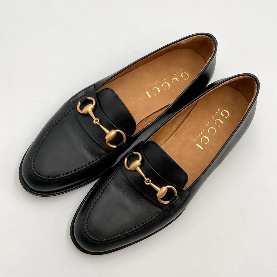 アラビアート✨ GUCCI ローファー 革靴 ホースビット 黒 レザー 7