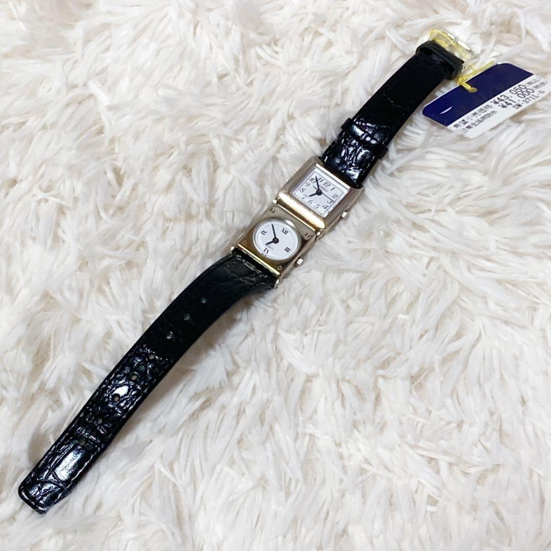 【新品未使用】 AUREOLE 腕時計 デュアルタイム レディース 黒