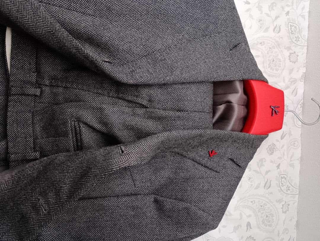 ISAIA 極上　極暖　スーツ　42　ヘリンボーン　グレー