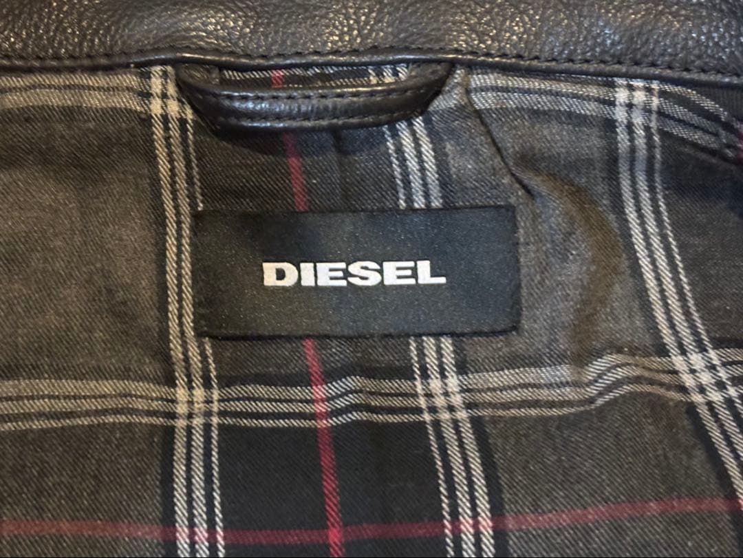 DIESEL ディーゼル　袖レザー 切替　スタジャン　レイヤード