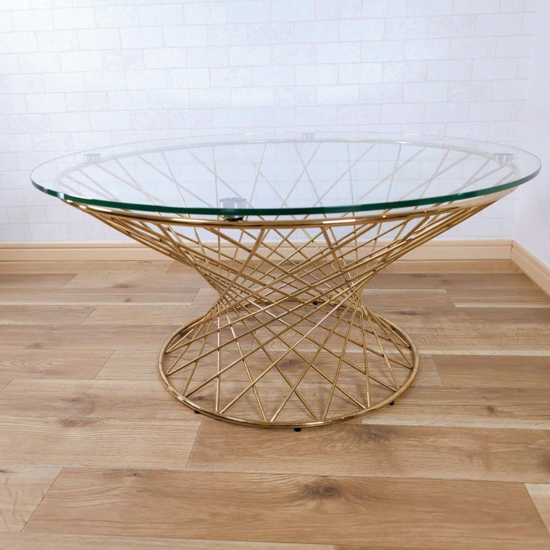 Francfranc フランフラン マーリア コーヒーテーブル ゴールド ガラス