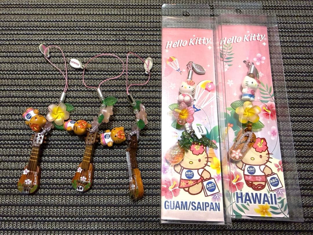 レアご当地　限定 日焼け白キテイkitty 根付けストラップ 5点