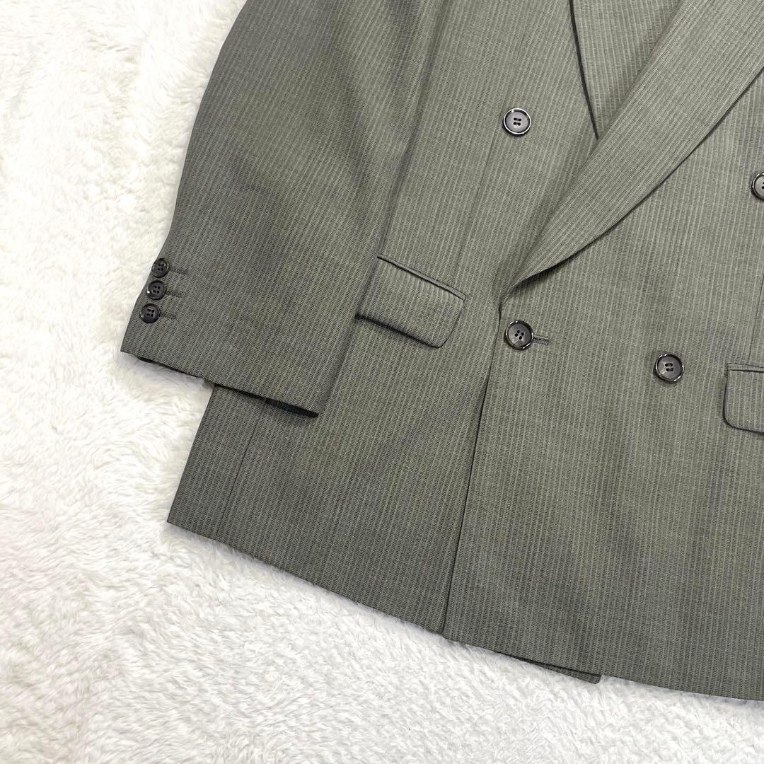 【vintage】セットアップ ダブルスーツ ライトグリーン　カジュアル　カーキ