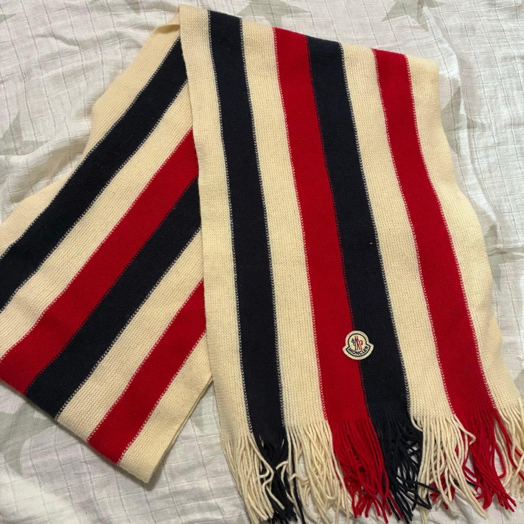 MONCLER トリコロールカラー　マフラー