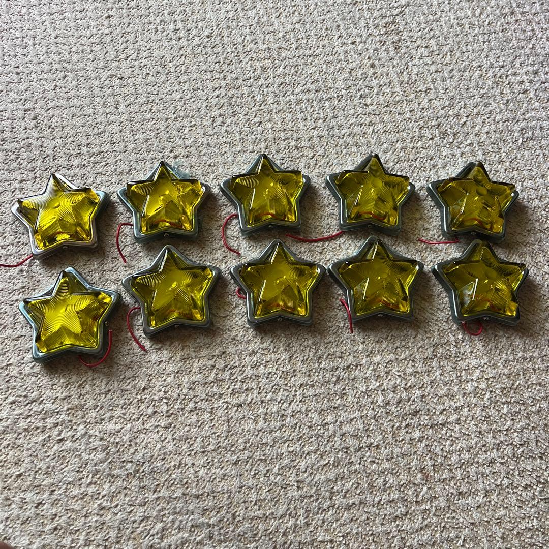 「超希少」「デコトラ」「レトロ」星型 イエロー マーカーランプ