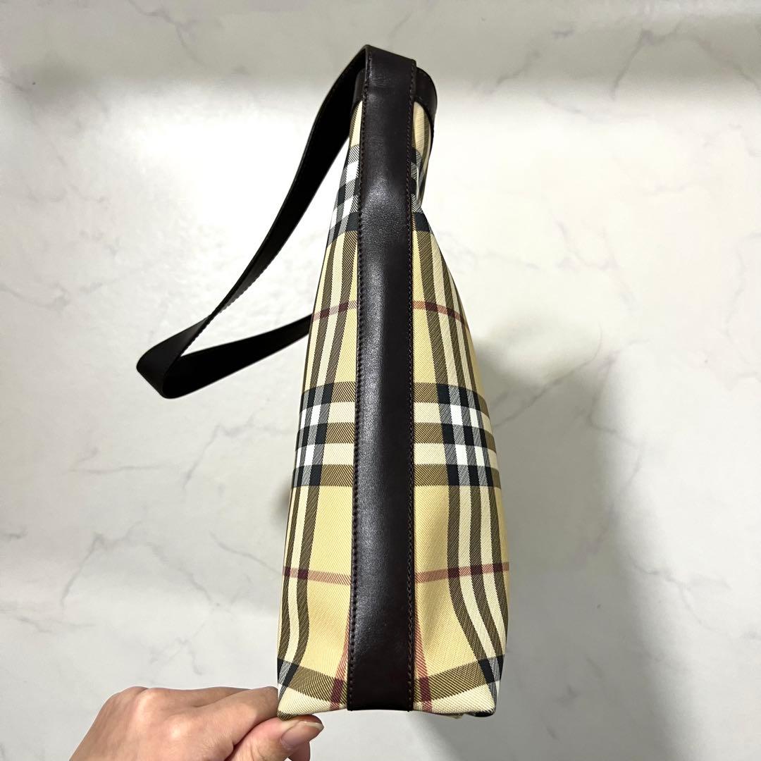 BURBERRY ノバチェック ワンショルダーバッグ トート PVC レザー