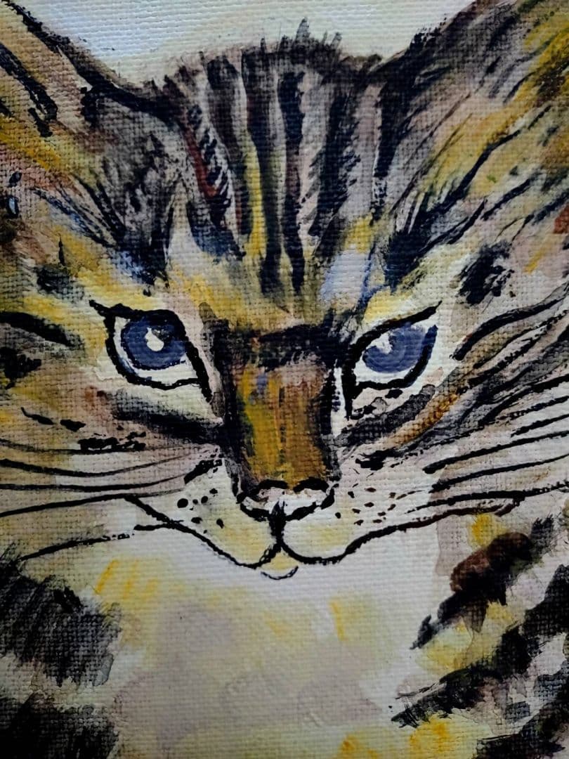 【F6号】藤田嗣治【猫】手描き作品/表裏サイン・鑑定書有/油彩/水彩/額縁/額装