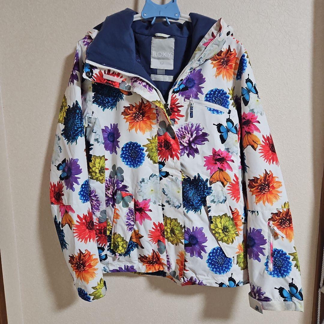 ロキシー　スノボ　ウェア　蜷川実花　ROXY ジャケット　花柄　白　スノーウェア