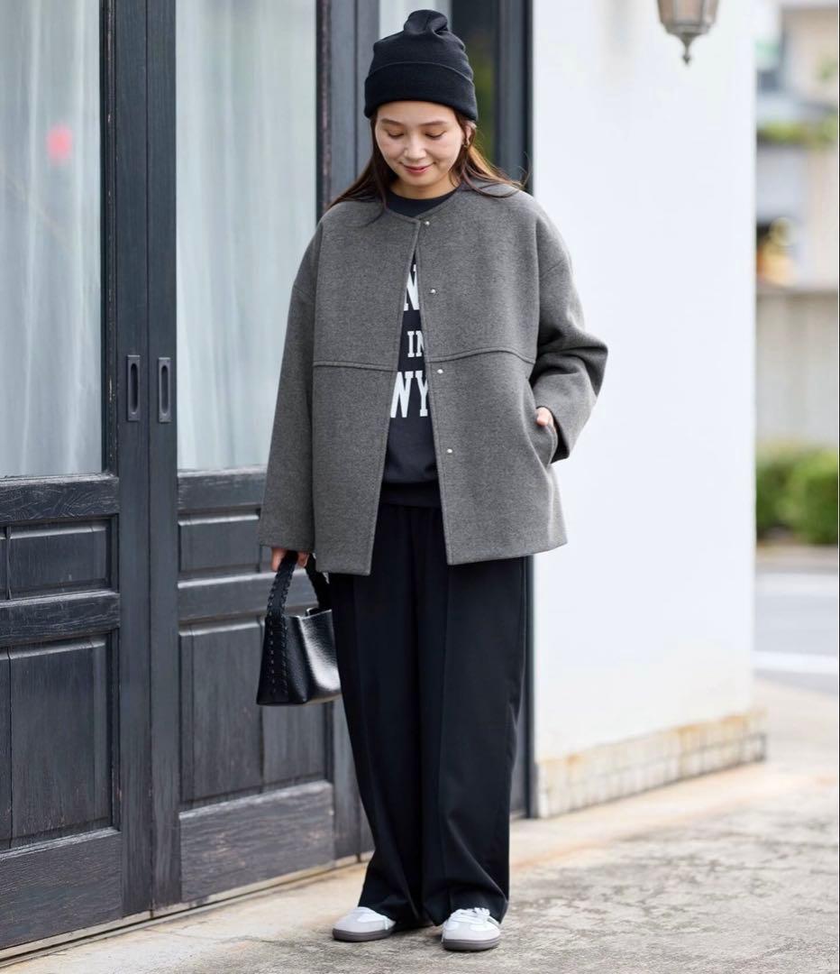 JOURNAL STANDARDスーパー140 ビーバーノーカラーショートコート