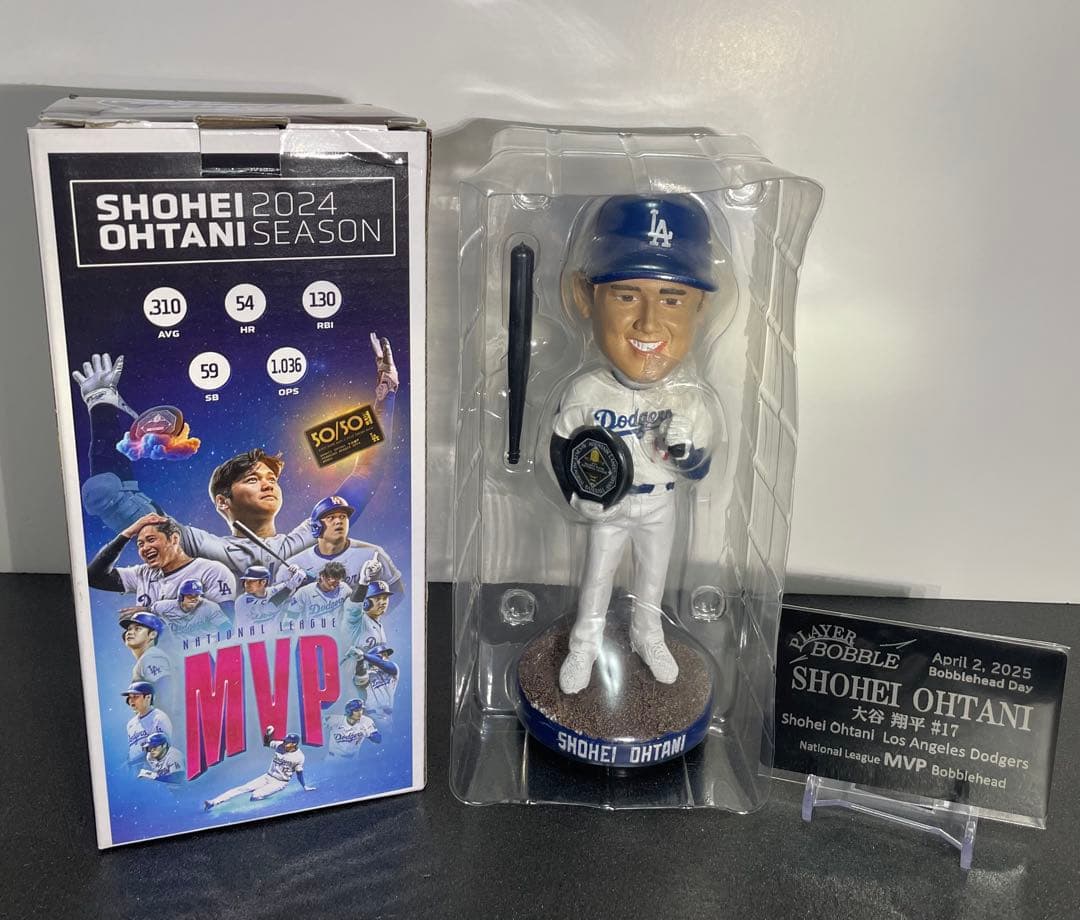 【大谷翔平】2025年4月2日 球場配布ボブルヘッド！MVP受賞記念！新品、本物