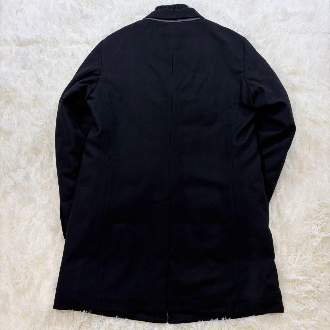 【美品】MOORER HARRIS カシミヤ混 ダウンチェスターコート 黒 52