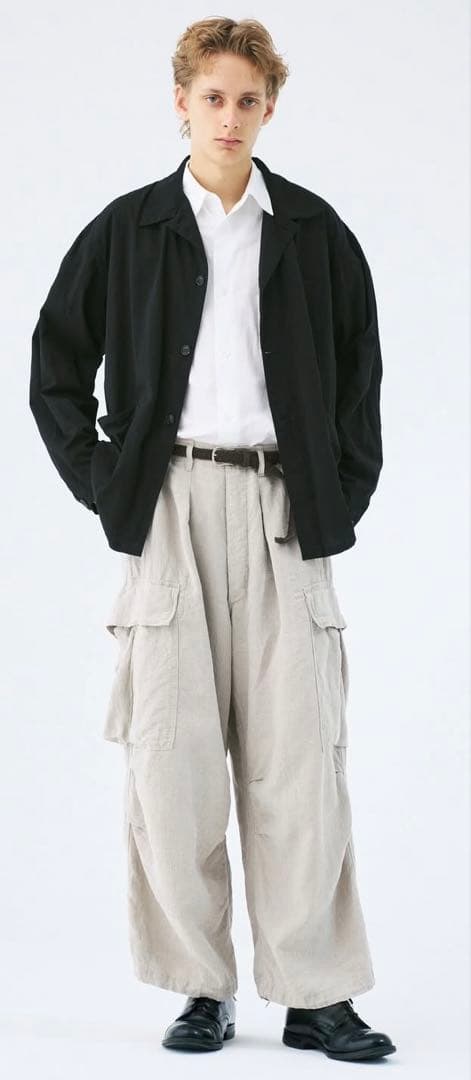 パンツ HERILL Linen Jungle fatiguepants Natural