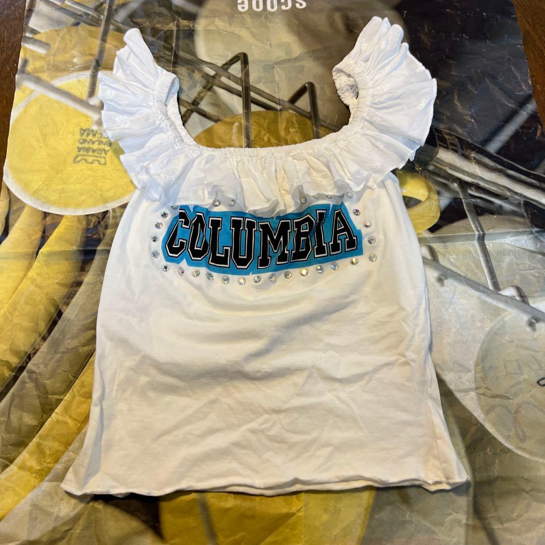 D&G COLUMBIA フリルタンクトップ ホワイト オフショルダー