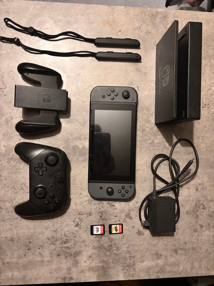 Nintendo Switch 本体 グレー プロコントローラー、ソフト付き