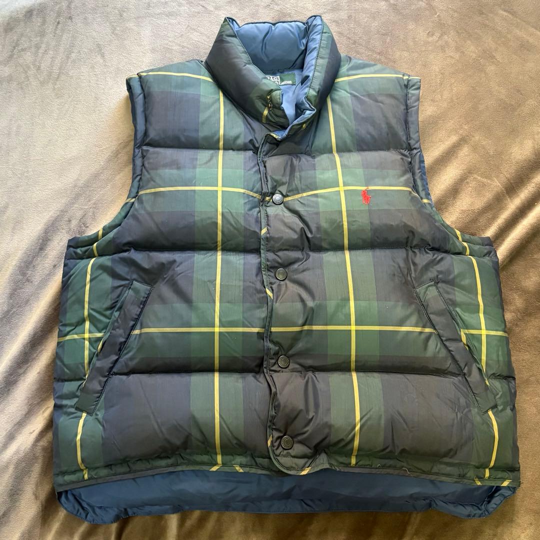 キ*カ様 Ralph Lauren 名作 ブラックウォッチ ダウンベスト　80'