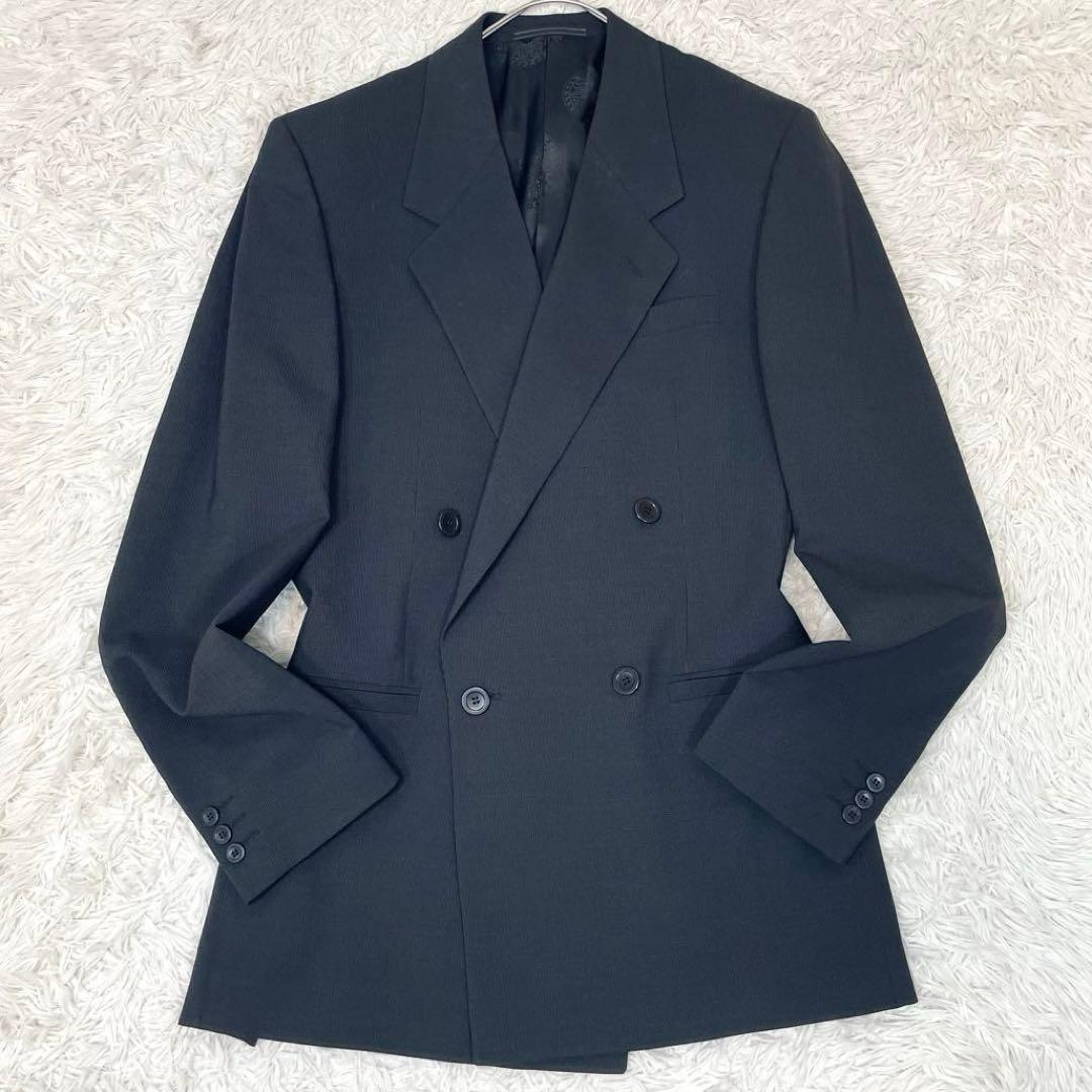 極美品✨ヴェルサーチ スーツ セットアップ ダブル 裏地メデューサ 総柄 黒