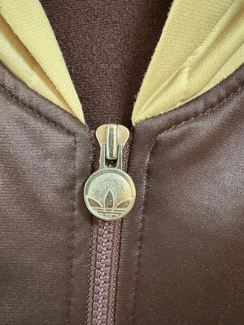 超希少　90S adidasミックスロゴ　トラックジャケット　ブラウンベージュ