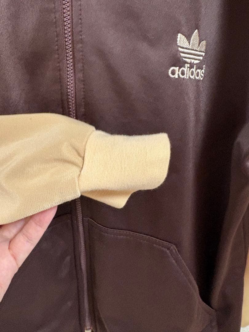 超希少　90S adidasミックスロゴ　トラックジャケット　ブラウンベージュ