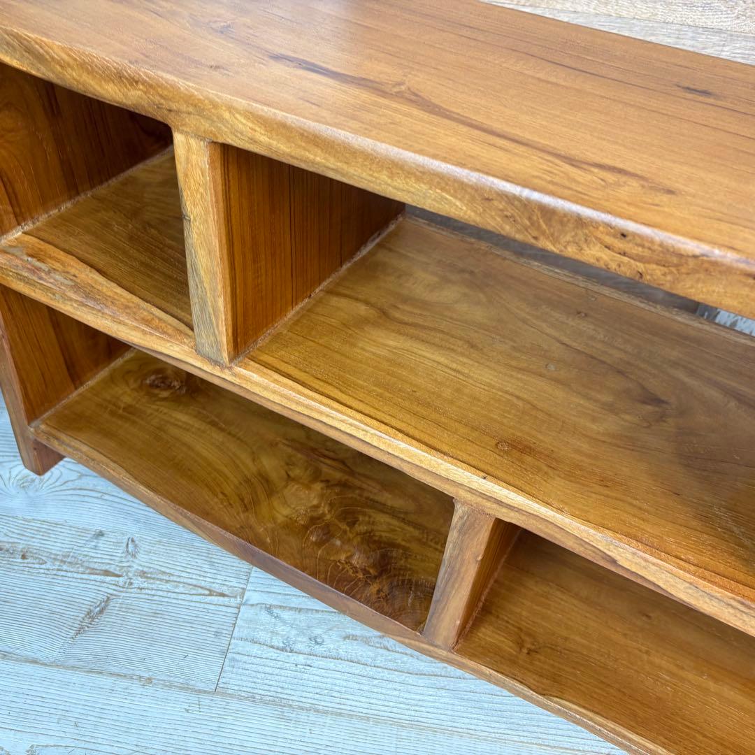 訳あり品！オールドチーク天然無垢材ナチュラルウッドテレビ台サイドボード飾り棚