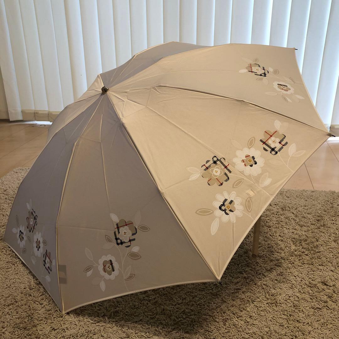 バーバリー BURBERRY 花柄ノバチェック 晴雨兼用 UV 折りたたみ 日傘