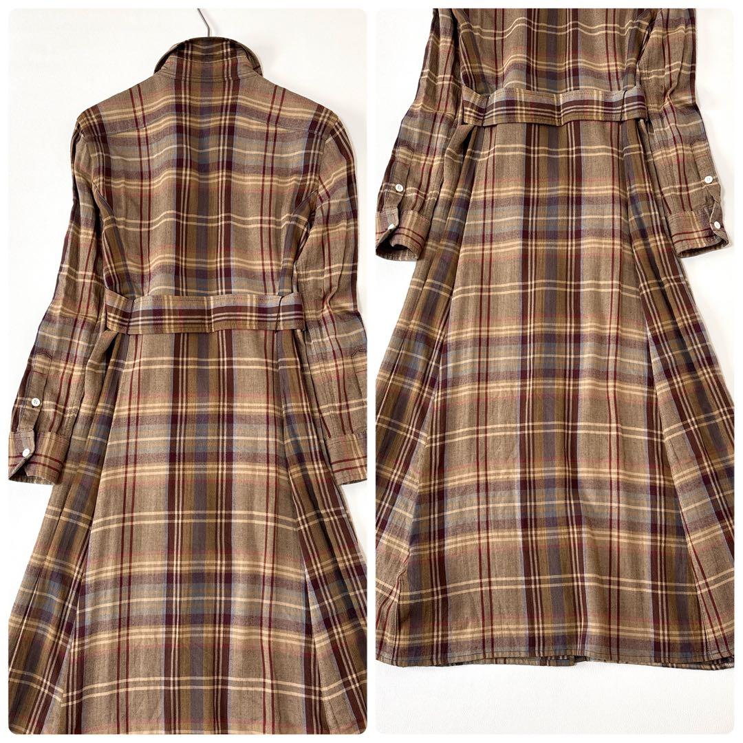ポロラルフローレン チェック シャツ ワンピース ベルト ロング マキシ丈