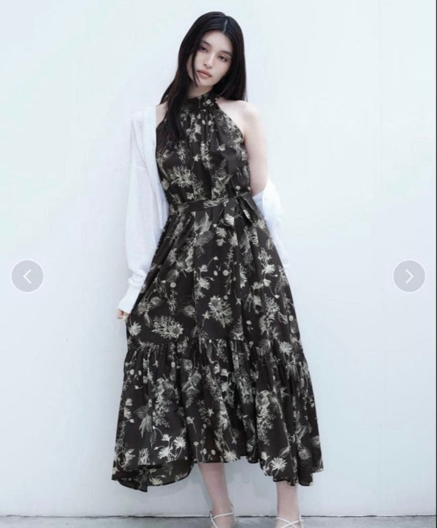 フレイアイディー 25SS ギャザーフラワーワンピース ノースリーブ