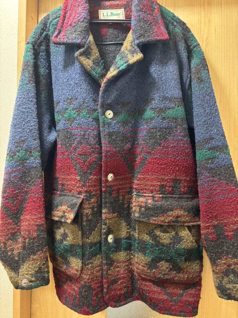 70〜80s USA製 L.L.Bean ネイティブ柄 ジャケット コート
