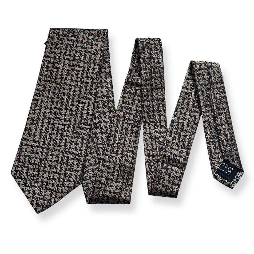 タグ付き未使用✨GUCCI ネクタイ　グッチ　ジャガード　GG柄　ロゴ　光沢感