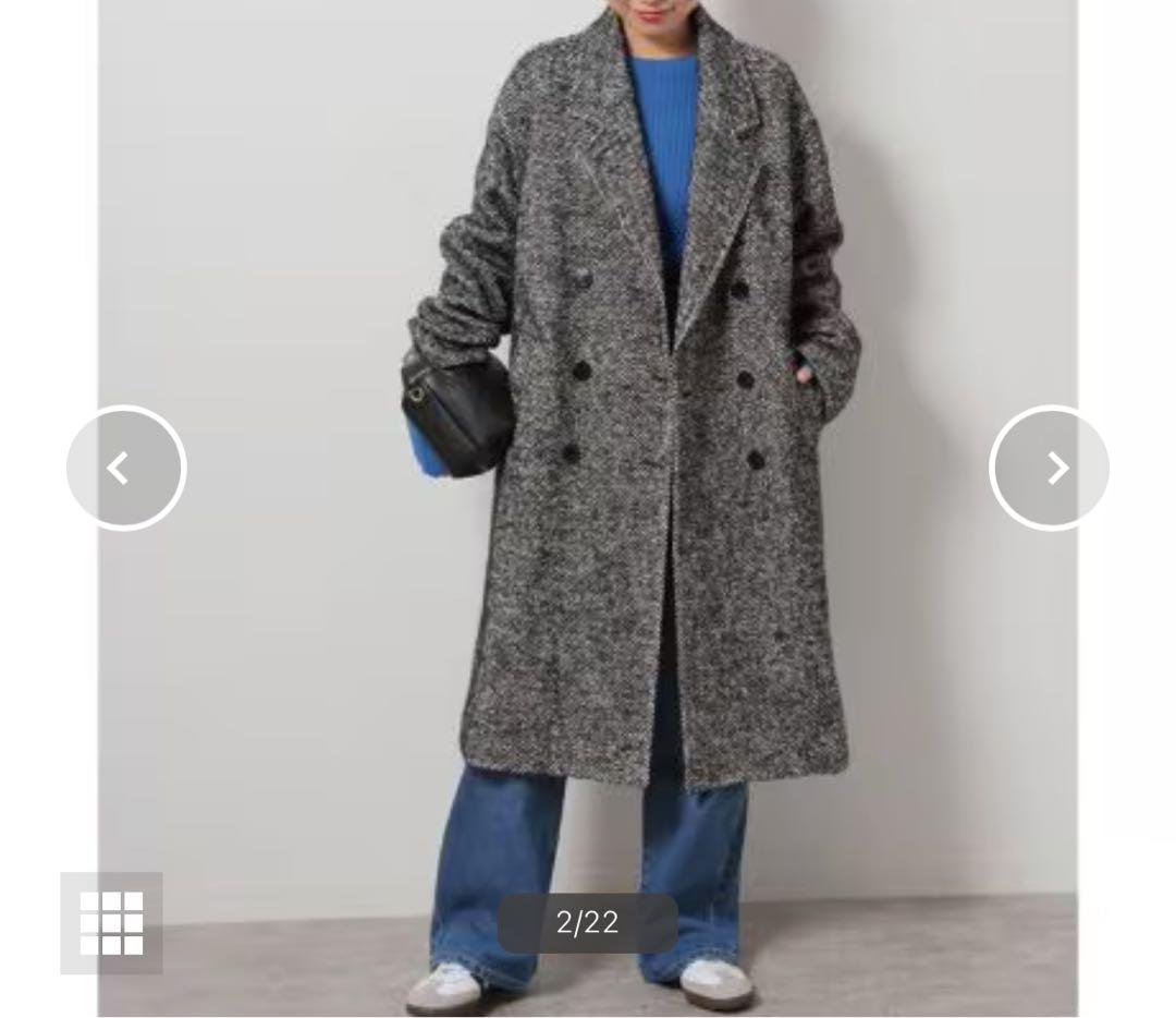 ジャーナルスタンダードレリューム BIGヘリンボーンWフロントチェスターコート