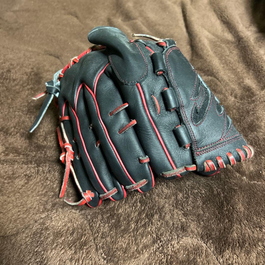 ZETT 硬式グローブ 黒/赤