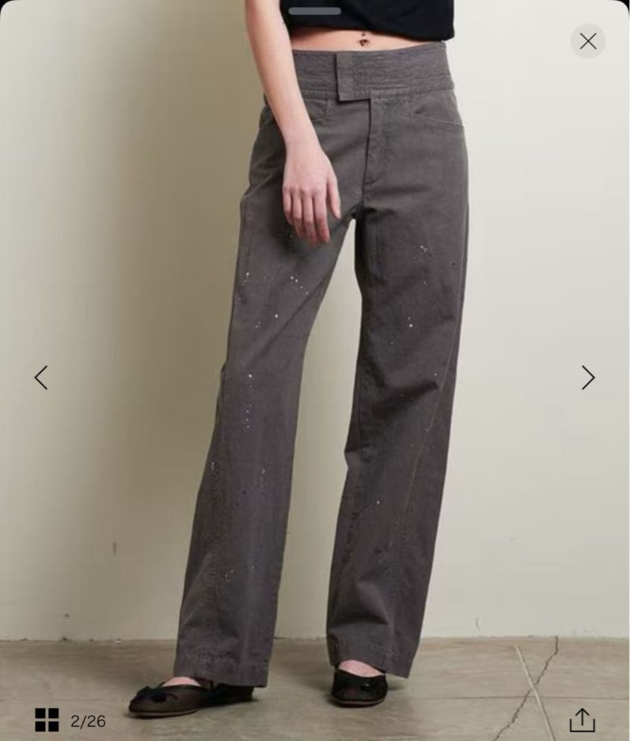 ATTISESSION ペイントパンツ　36 パープル