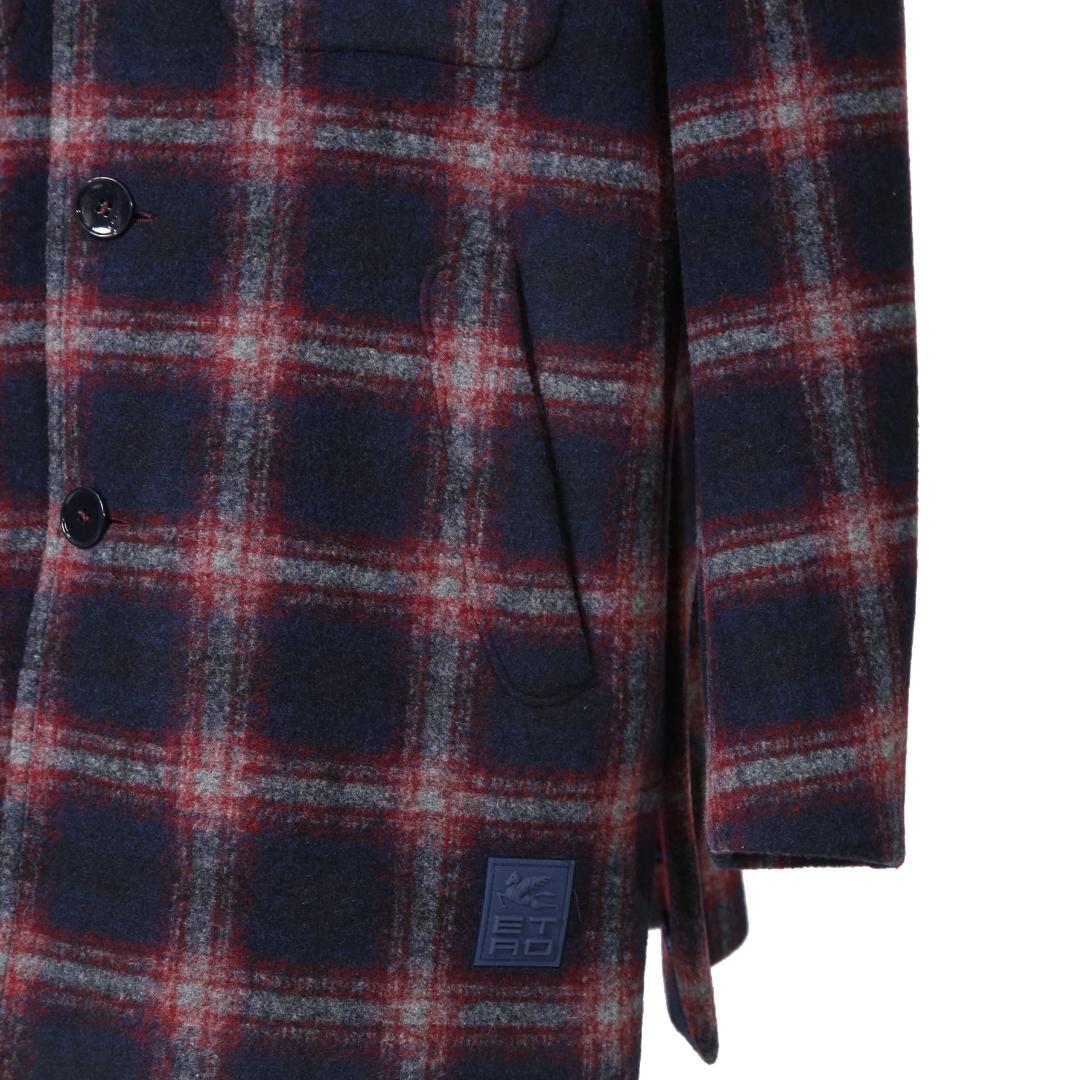 ETRO エトロ 22AW チェック柄 ラシャ ウール混紡 コート