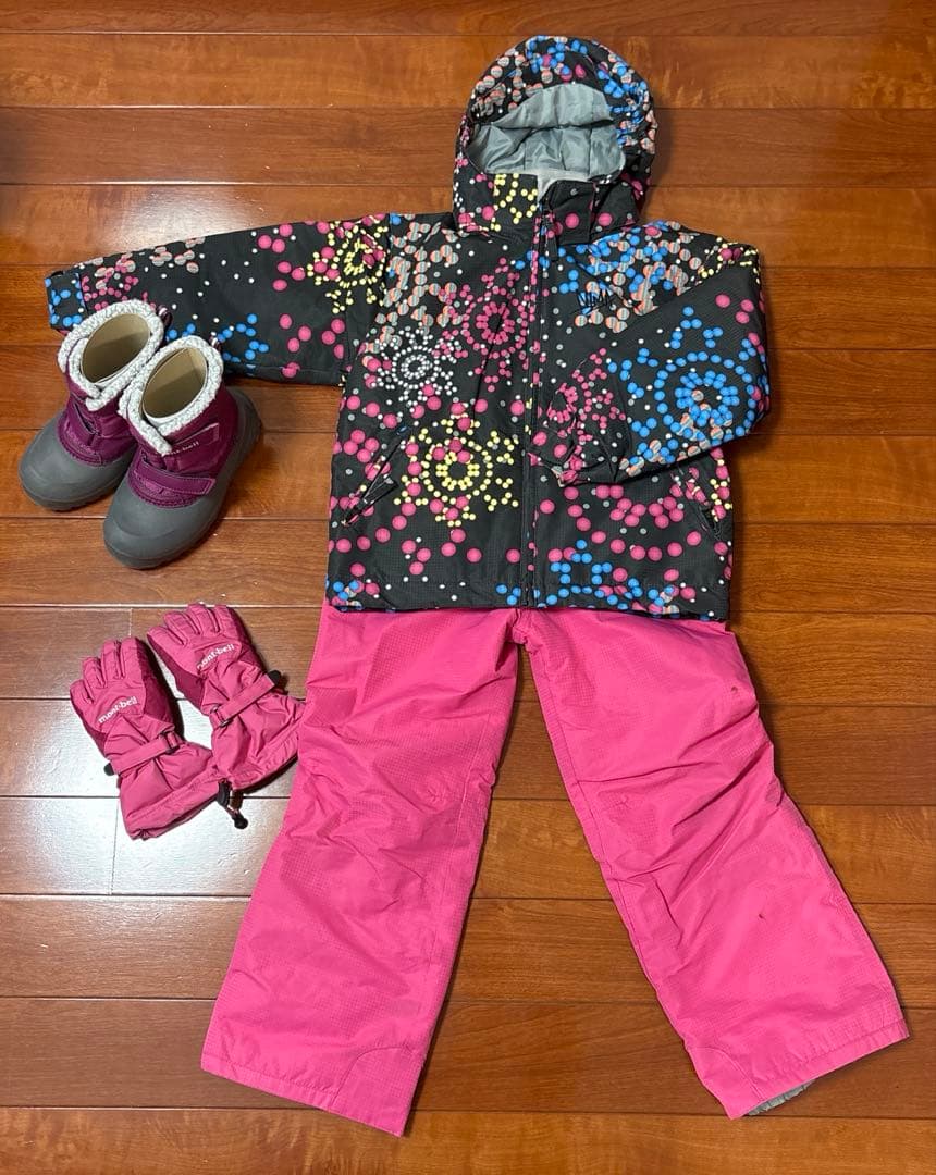 モンベル　スノーブーツ 手袋　nima スキーウェア　キッズ　長さ調整可能