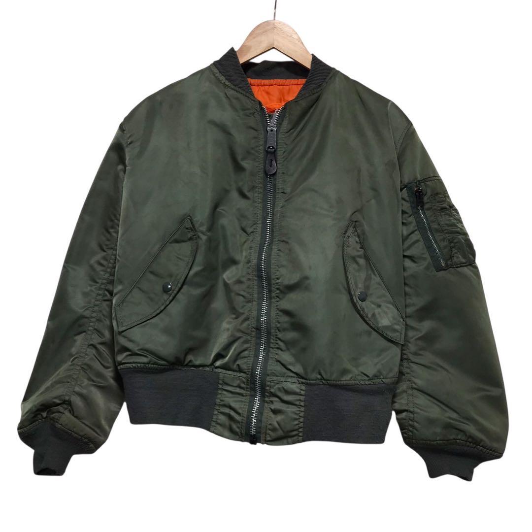 90s ALPHA ビンテージフライトジャケット　MA-1 USA製 オリーブ