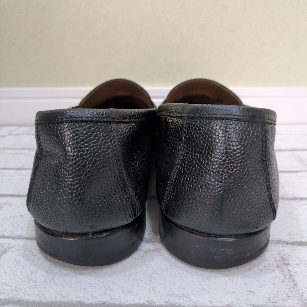 美品　Ferragamo　フェラガモ　シボ革　ローファー　ヴァラ　ゴールド