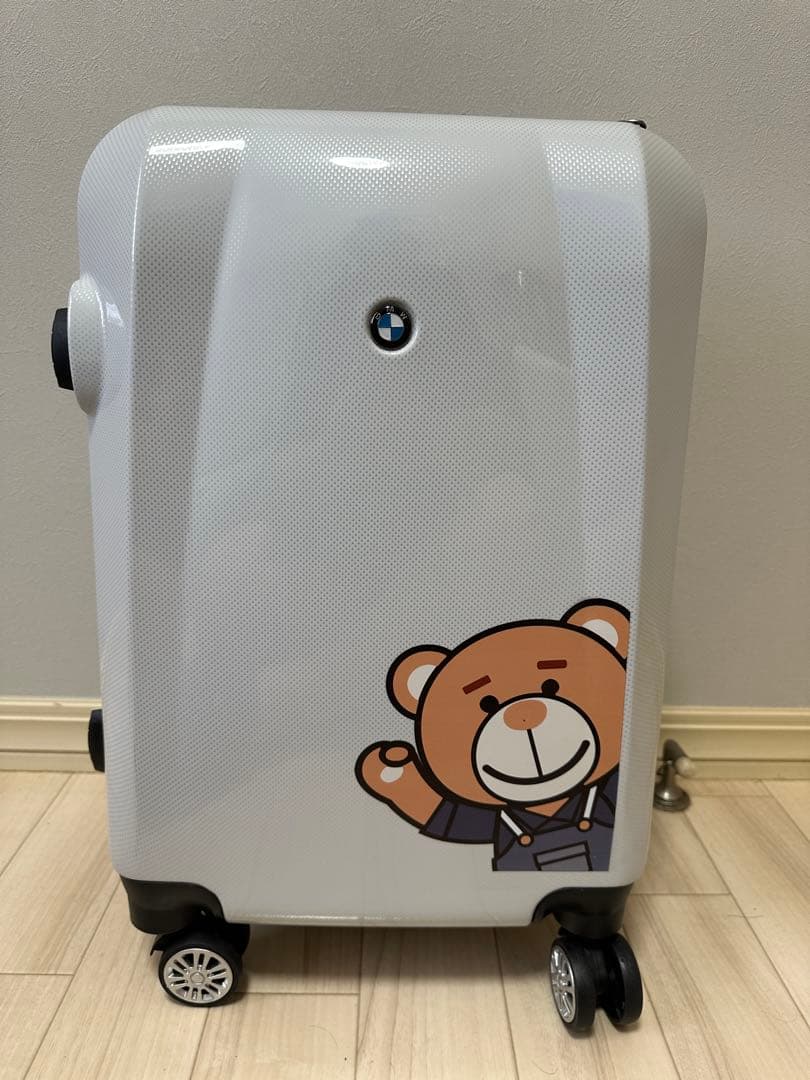  ベアデザイン・ホワイトキャリーケース（機内持ち込みサイズ）