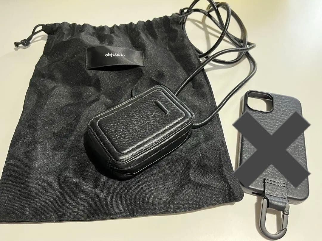 objcts レザーストラップマイクロバッグ