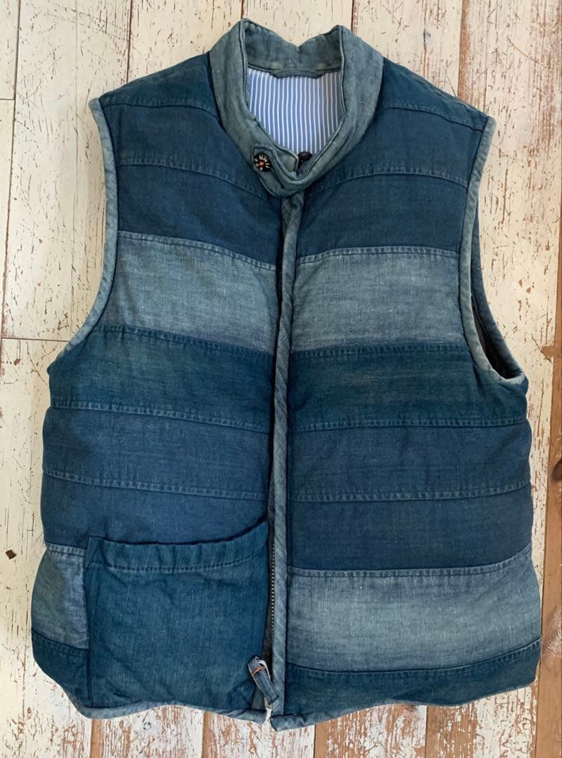 ひまわりママ ❣️45R インディゴ　ダウンベスト サイズ3