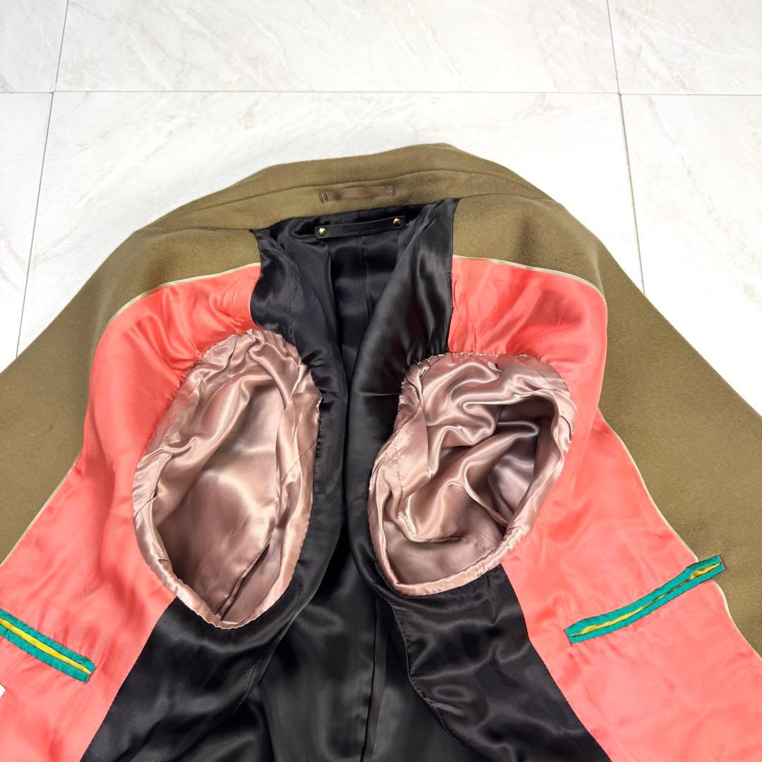 極美品 ポールスミス チェスターコート ウール マルチカラー カーキ ロング