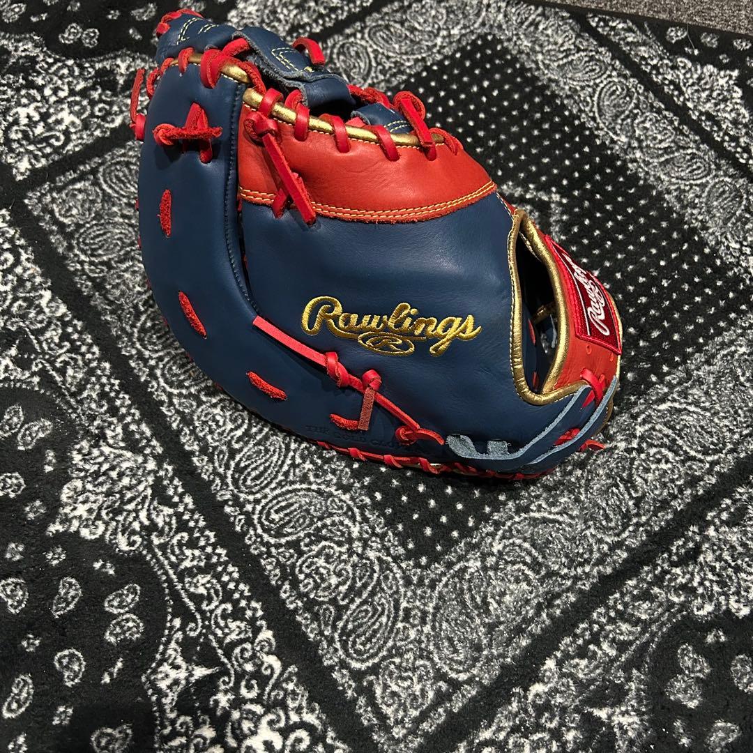 Rawlings 軟式グローブ 青/赤　ファーストミット