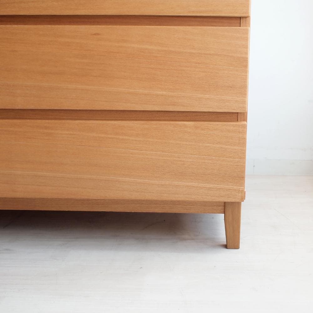 廃盤品 無印良品/MUJI タモ材 4段チェスト ナチュラル